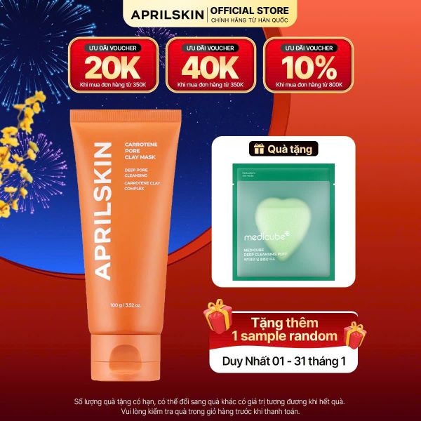  [ Date 10/2026] Mặt nạ đất sét se khít lỗ chân lông Carrotene Pore Clay Mask 100g 