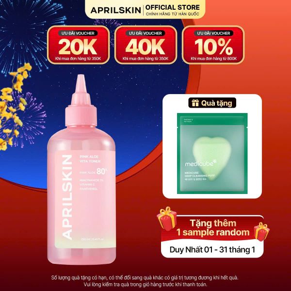  Toner Nha Đam Hồng dưỡng ẩm sáng da Pink Aloe Vita Toner 