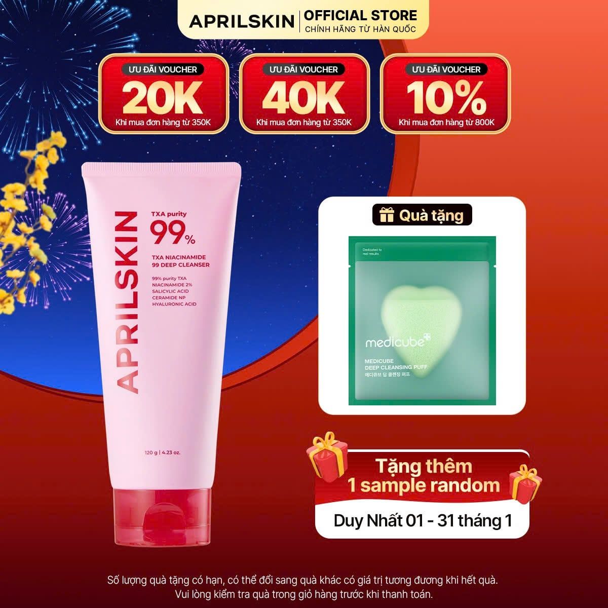  Sữa rửa mặt TXA NIACINAMIDE 99 DEEP CLEANSER 120g 