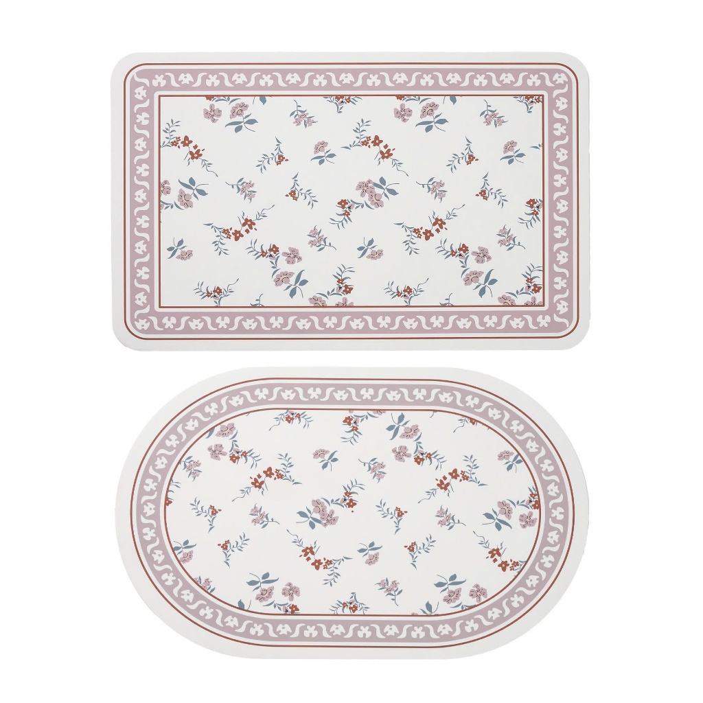  Thảm Nhà Tắm Hình Học Hoa Lá Cành Da Nappa Cao Cấp - BST Mùa Xuân Thảm Vintage 