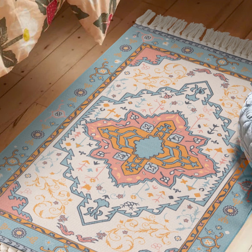  Thảm Dệt Hình Học Đông Phương - BST Mùa Xuân Thảm Vintage 