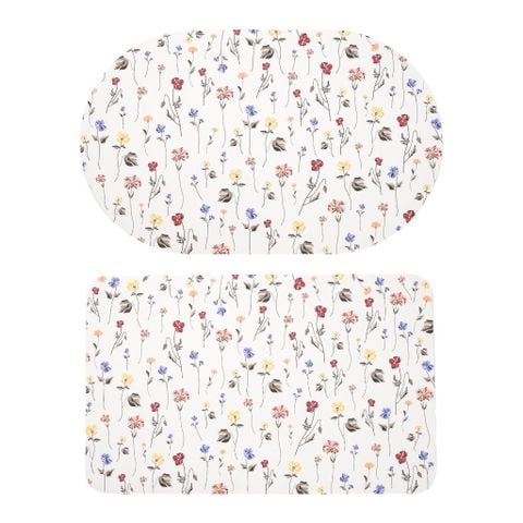  Thảm Nhà Tắm Hình Học Hoa Lá Cành Da Nappa Cao Cấp - BST Mùa Xuân Thảm Vintage 