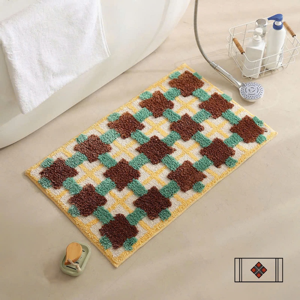  Thảm Chân Len Xanh - BST Mùa Xuân Thảm Vintage 