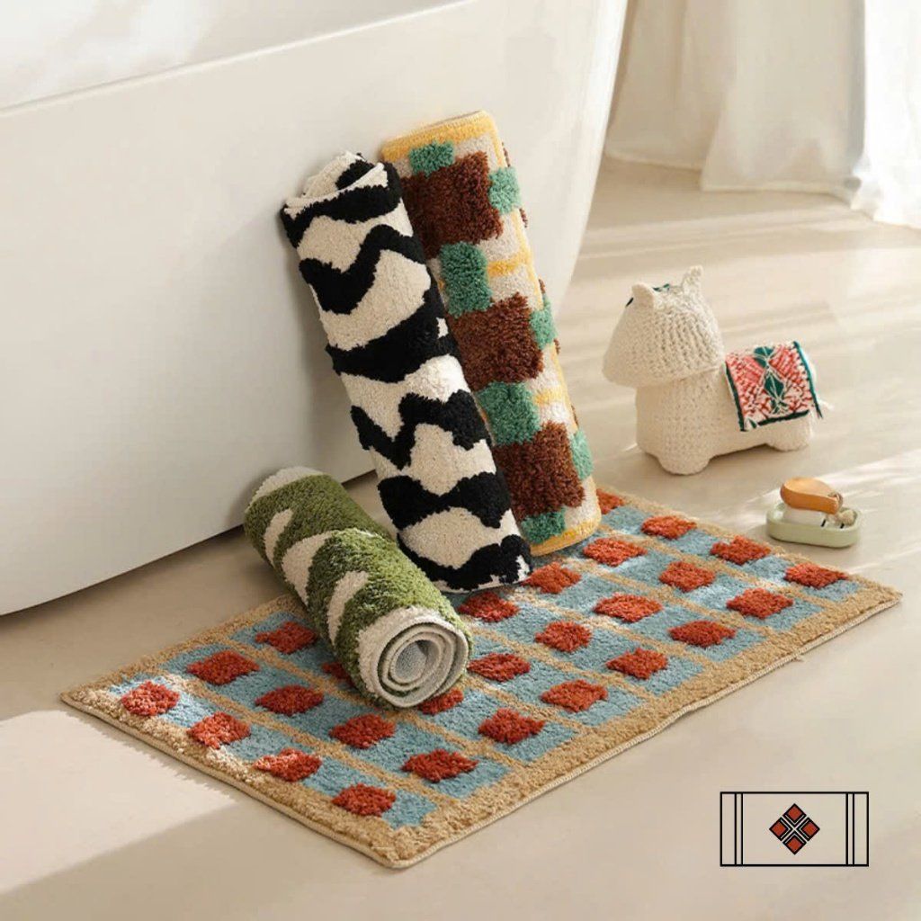  Thảm Chân Len Xanh - BST Mùa Xuân Thảm Vintage 