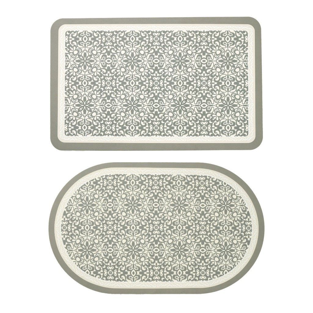  Thảm Nhà Tắm Hình Học Hoa Lá Cành Da Nappa Cao Cấp - BST Mùa Xuân Thảm Vintage 