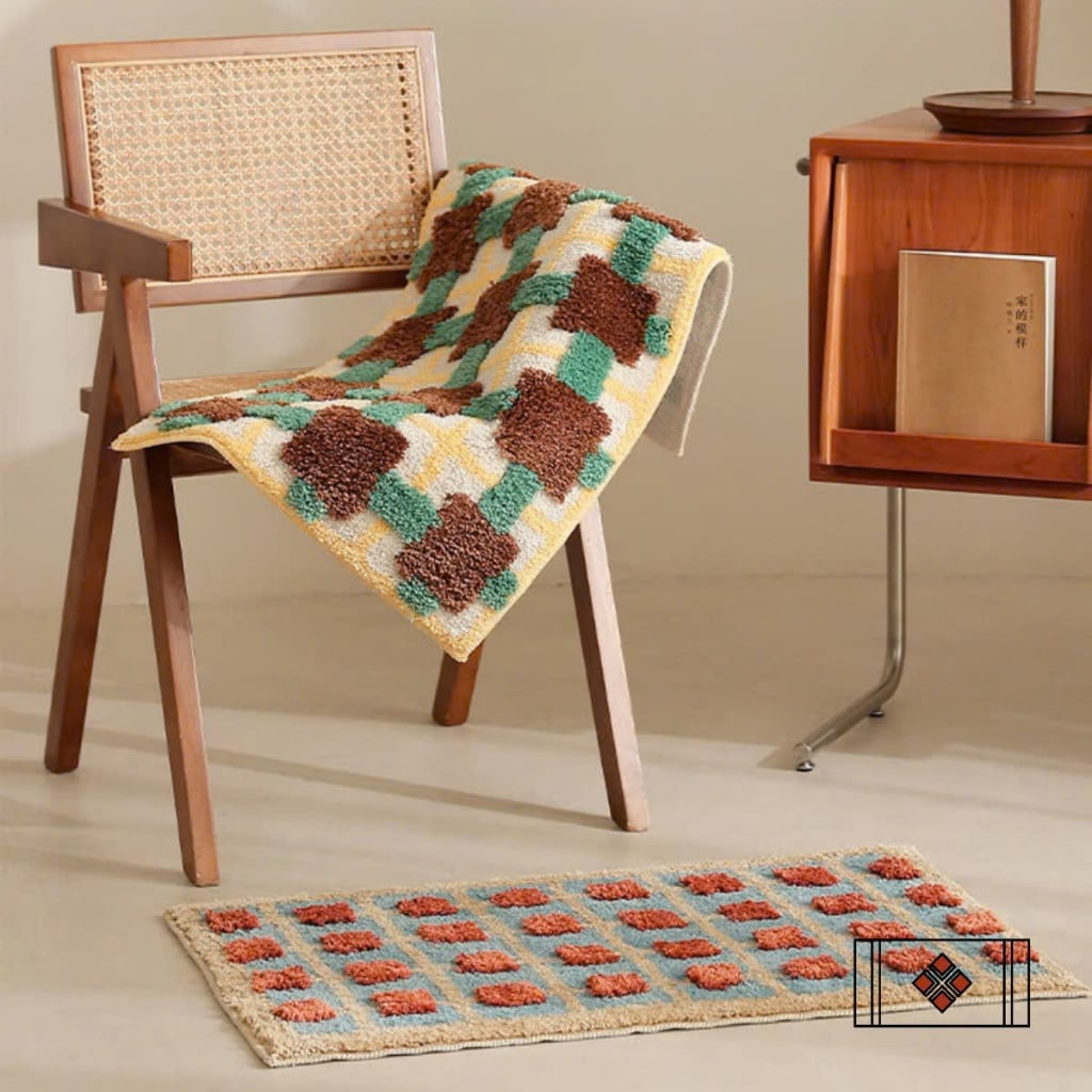  Thảm Chân Len Xanh - BST Mùa Xuân Thảm Vintage 