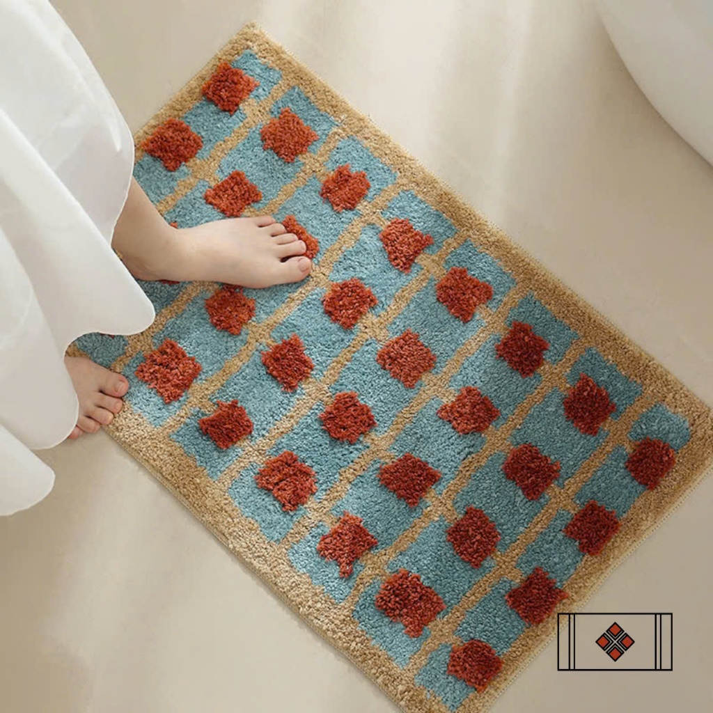  Thảm Chân Len Xanh - BST Mùa Xuân Thảm Vintage 