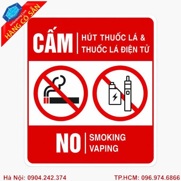 Biển Cấm Hút Thuốc Bằng Mica, Inox, Decal – Thiết Kế Theo Yêu Cầu Lấy Ngay Tại Hà Nội