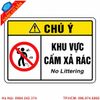 Biển Cấm Đổ Rác Ngoài Trời Có Sẵn – Bền Đẹp, Chống Phai Màu