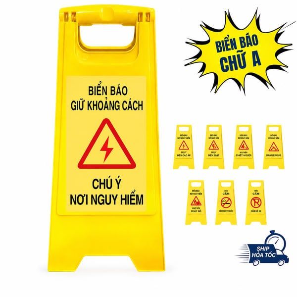 ĐỊA CHỈ BÁN BIỂN CẢNH BÁO CHỮ A CÓ SẴN TẠI HÀ NỘI GIAO NGAY - IN LOGO THEO YÊU CẦU