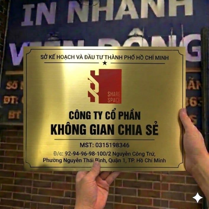 Biển Công Ty Inox Vàng Cao Cấp