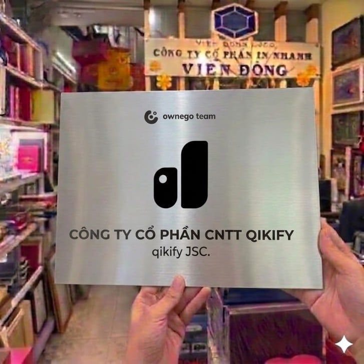 Biển công ty inox bạc xước thẩm mỹ cao
