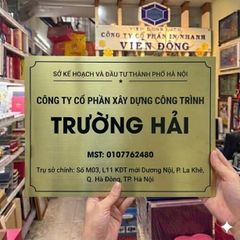 Mẫu biển công ty inox vàng gương cao cấp