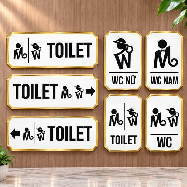 BIỂN CHỈ DẪN NHÀ VỆ SINH TREO TRẦN, BIỂN VẪY WC Lấy Ngay Tại Hà Nội