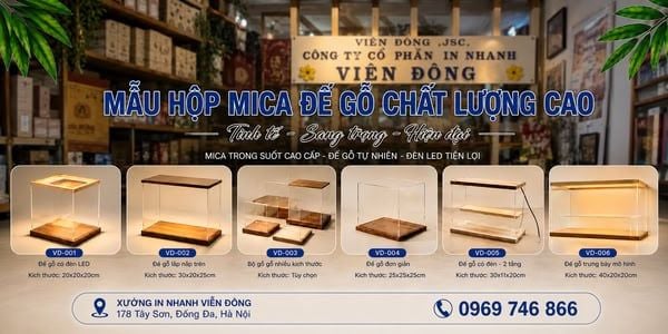 Địa Chỉ Bán Hộp Mica Trưng Bày Đế Gỗ Có Đèn LED Sẵn Hàng, Lấy Ngay Tại Hà Nội