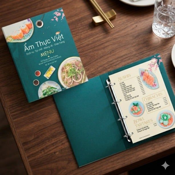 Mẫu Menu Bìa Da Hot Trend 2026 Cho Nhà Hàng, Cafe
