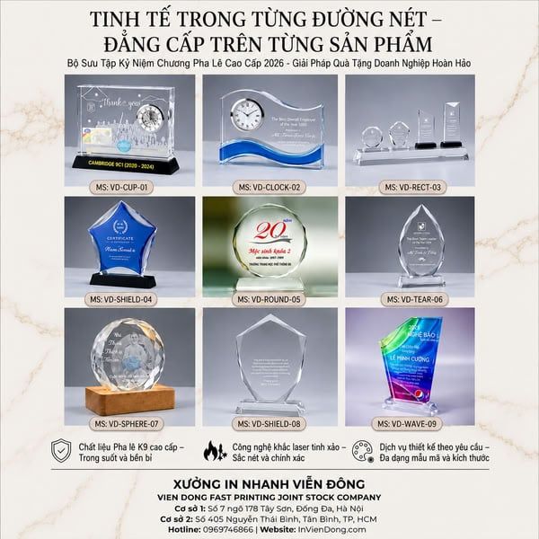 Kỷ Niệm Chương Pha Lê Đẹp – Thiết Kế Sang Trọng Cho Doanh Nghiệp