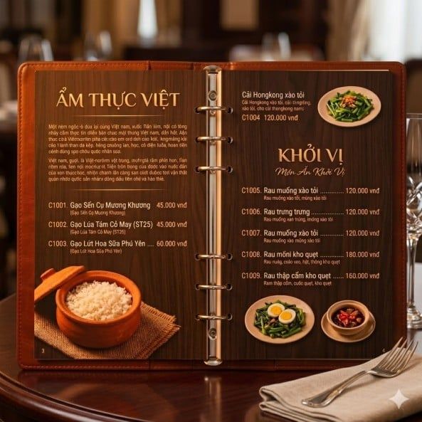 Menu Quán Ăn Đẹp – Thiết Kế Hiện Đại, Thu Hút Khách Hàng