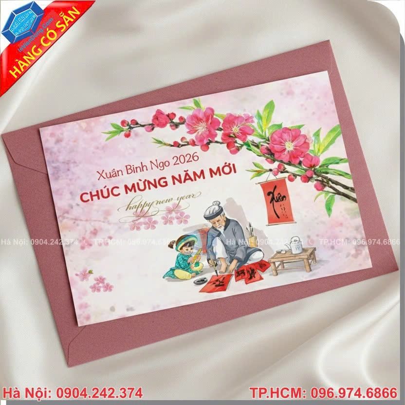 Địa chỉ làm thiệp tết 2026 in logo công ty