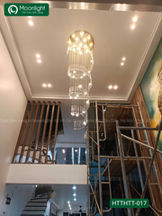 HT Đèn thả thông tầng pha lê hình tròn D60cm-h=220cm 3M HT9101 HTTHTT-017