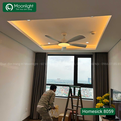 Quạt trần đèn Homesick 5 cánh màu trắng 142cm 45w DC 8059 WH VLQTHO-038