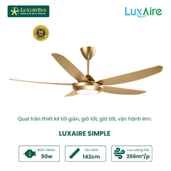 Quạt trần đèn trang trí - LUXAIRE SIMPLE LED GOLD/WG