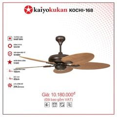 Quạt trần Nhật Bản Kaiyo Kukan 5 cánh D132cm 50W DC KOCHI 168