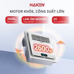 Quạt sưởi âm trần 5 trong 1 Haken (New) dùng điều khiển, KT 300x300x85, công suất 2600W, HK-QS03, 1105000602