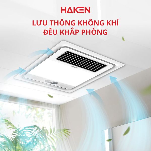 Quạt sưởi âm trần 5 trong 1 Haken (New) dùng điều khiển, KT 300x300x85, công suất 2600W, HK-QS03, 1105000602