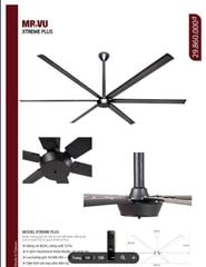 Quạt trần Mr.Vu XTREME PLUS 6 cánh động cơ BLDC 157W