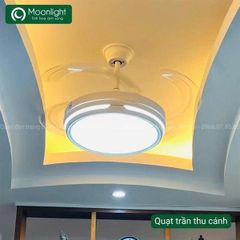 Quạt trần đèn thu cánh Gomani màu trắng 4 cánh 120cm 40W DC đèn 72W D51x120cm GMQ2-T4