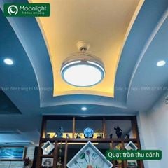 Quạt trần đèn thu cánh Gomani màu trắng 4 cánh 120cm 40W DC đèn 72W D51x120cm GMQ2-T4