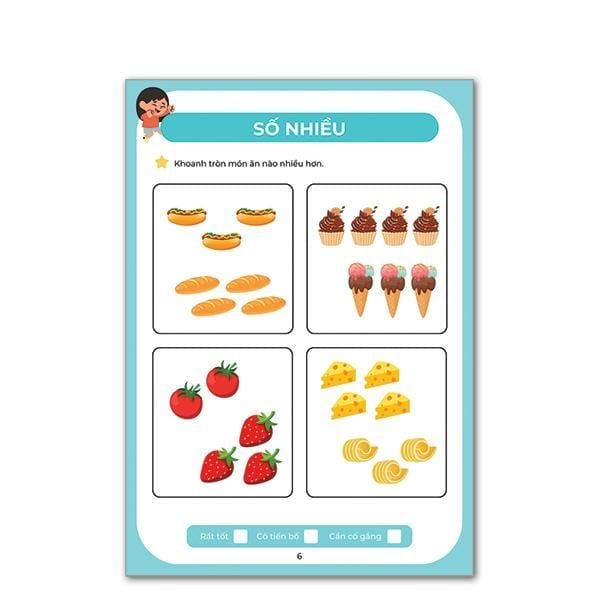 Sách toán dành cho bé - Nhận biết số và làm quen với các phép tínhKhám phá các con số 3 - 6 Tuổi