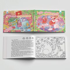 Sách Tô Màu Chữa Lành - Trạm Tô Màu Bình Yên - Hồng Mao, Đậu Đỏ – Ra Ngõ Đón Xuân - ABBOOKS