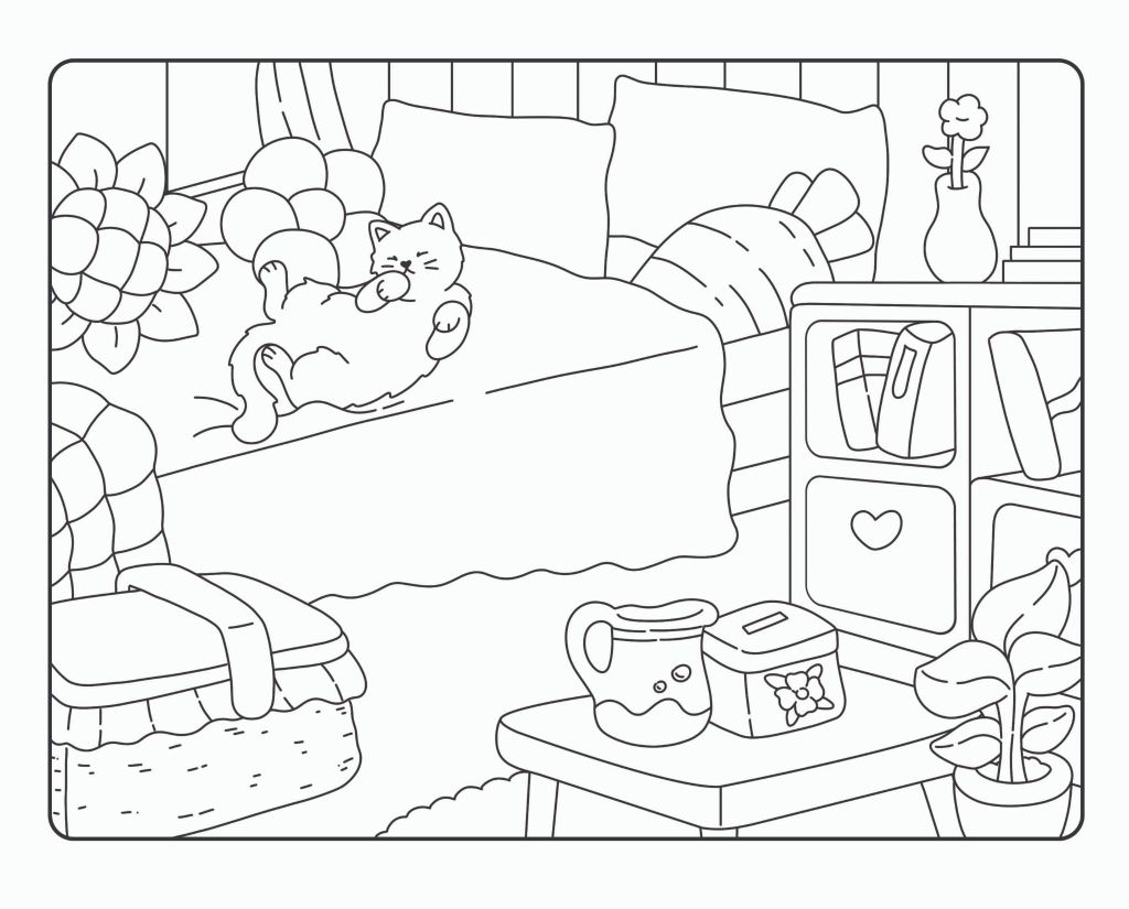 Sách - Tô Màu Chữa Lành Mèo Cam Trên Gác Mái Cozy Cat Coloring Phong Cách Nhẹ Nhàng - ABBOOKS