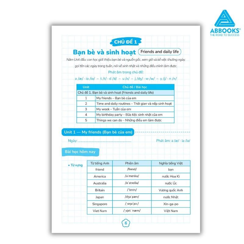 Sổ Theo Dõi Học Tập Tiếng Anh Lớp 4 Cho Bé Phối Hợp Phụ Huynh Giáo Viên ABBOOKS