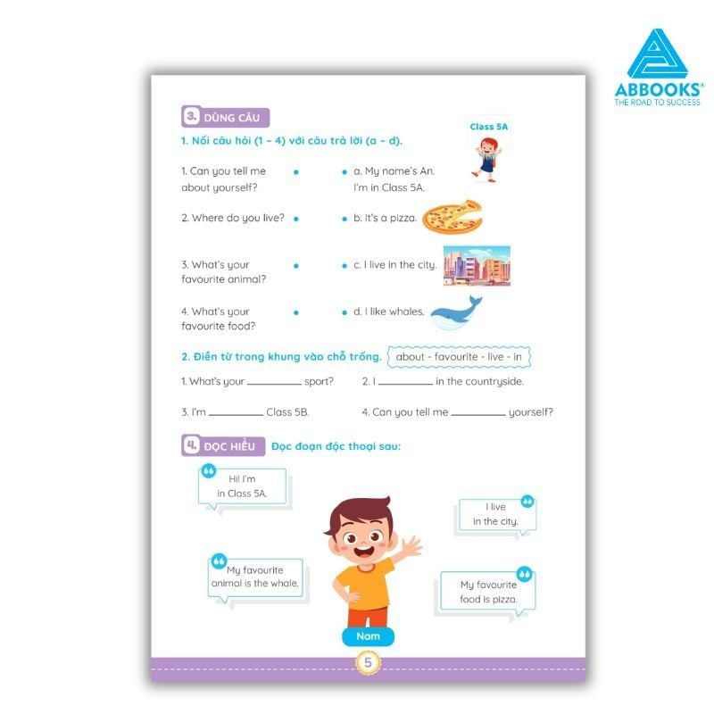 Sách Tiếng Anh Lớp 5 - Notebook Luyện Viết, Từ Vựng & Ngữ Pháp Cho Học Sinh Lớp 5 - ABBOOKS