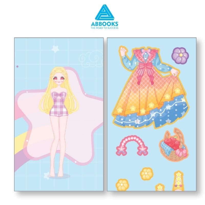 Sách Sticker Bóc Dán Công Chúa Cho Bé 3-8 Tuổi Happy Fashion Show Giấc Mơ Đại Dương ABBOOKS