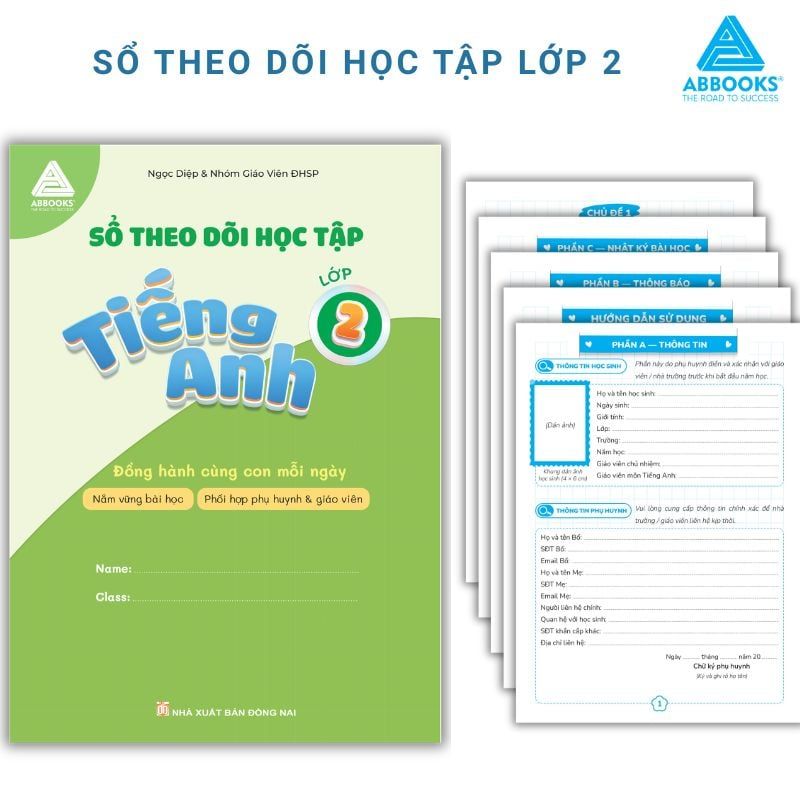 Sổ Theo Dõi Học Tập Tiếng Anh Lớp 2 Cho Bé Phối Hợp Phụ Huynh Giáo Viên ABBOOKS