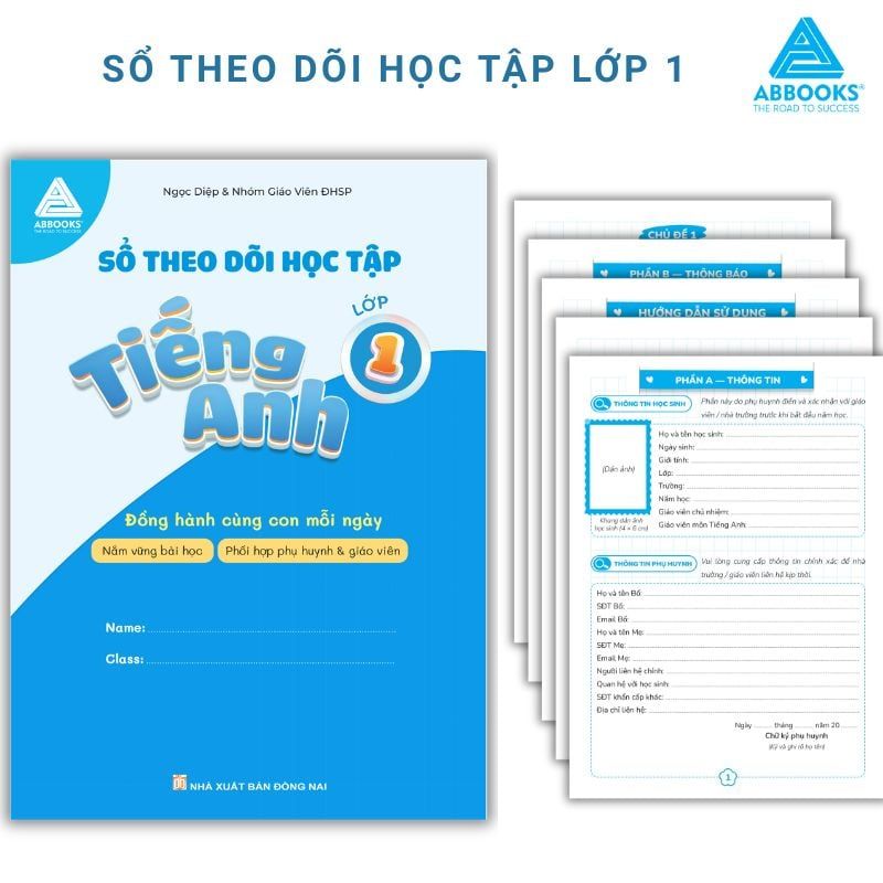 Sổ Theo Dõi Học Tập Tiếng Anh Lớp 1 Cho Bé Phối Hợp Phụ Huynh Giáo Viên ABBOOKS