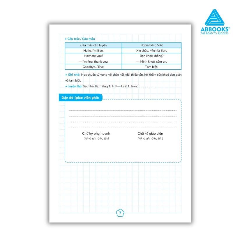 Sổ Theo Dõi Học Tập Tiếng Anh Lớp 3 Cho Bé Phối Hợp Phụ Huynh Giáo Viên ABBOOKS