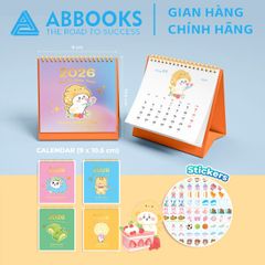 Lịch Để Bàn Mini 2026 – Meow Time, 12 Con Giáp, 12 Cung Hoàng Đạo, Duck Time, Cake Matcha Có Note Kèm Sticker Trang Trí Dễ Thương (9x10.5cm) – Bộ 5 Cuốn