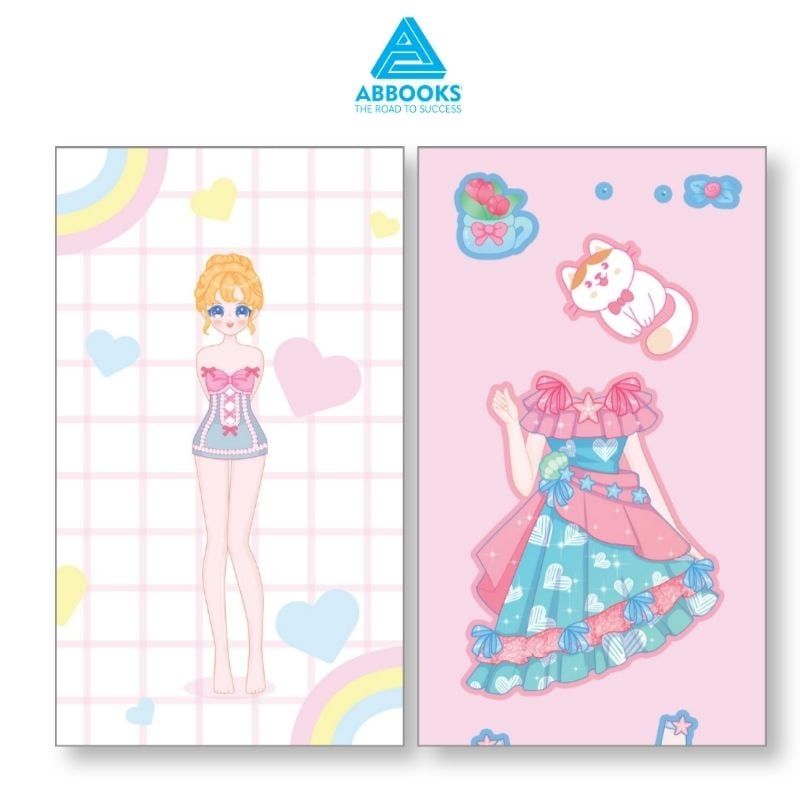 Sách Sticker Bóc Dán Công Chúa Cho Bé 3-8 Tuổi Happy Fashion Show Giấc Mơ Đại Dương ABBOOKS