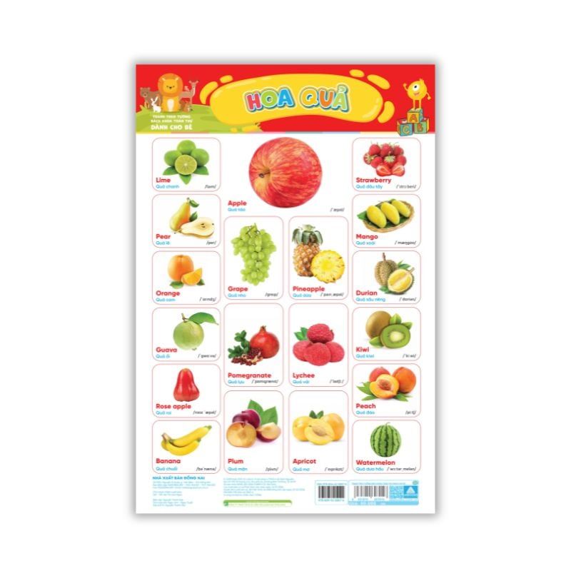 Tranh Treo Tường Bách Khoa Toàn Thư Dành Cho Bé Học Chữ Cái Số Đếm Hình Khối Và Động Vật - ABBOOKS