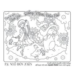 Sách Tô Màu Chữa Lành - Trạm Tô Màu Bình Yên - Hồng Mao, Đậu Đỏ – Ra Ngõ Đón Xuân - ABBOOKS