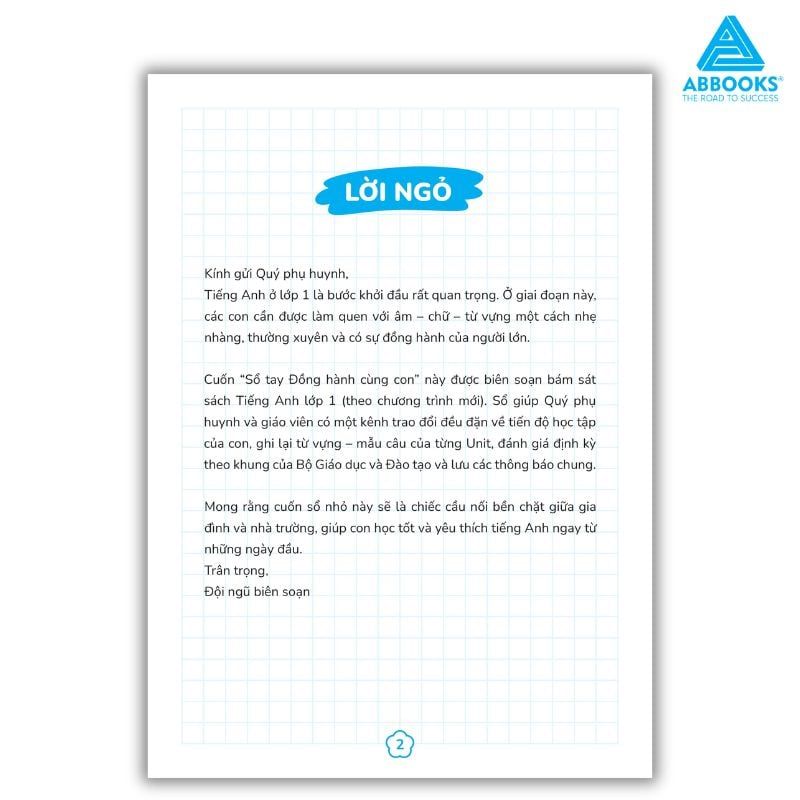 Sổ Theo Dõi Học Tập Tiếng Anh Lớp 1 Cho Bé Phối Hợp Phụ Huynh Giáo Viên ABBOOKS