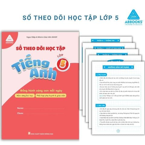Sổ Theo Dõi Học Tập Tiếng Anh Lớp 5 Cho Bé Phối Hợp Phụ Huynh Giáo Viên ABBOOKS