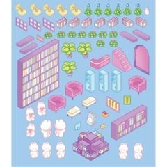 Stickers Bóc Dán 3D - Thư Viện Thỏ Trắng, Phố Cổ Hội An, Phòng Của Gấu Misa, Vườn Hoa Đà Lạt, Tiệm May Cô Ba Sài Gòn, Cổ Tích Tấm Cám