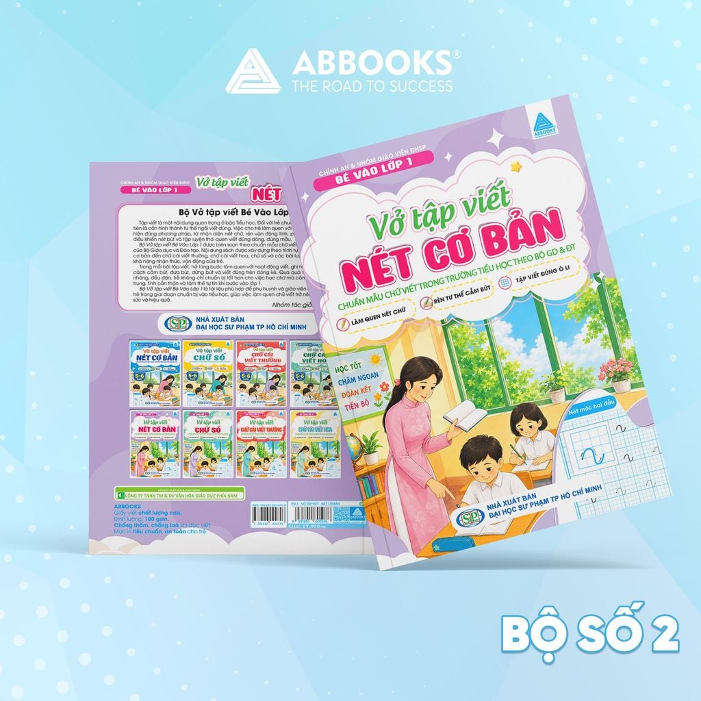 Combo 4 Cuốn Vở Tập Viết - Bé Vào Lớp 1 - Nét Cơ Bản, Chữ Thường, Chữ Hoa, Chữ Số - ABBOOKS