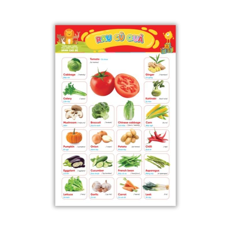 Tranh Treo Tường Bách Khoa Toàn Thư Dành Cho Bé Học Chữ Cái Số Đếm Hình Khối Và Động Vật - ABBOOKS